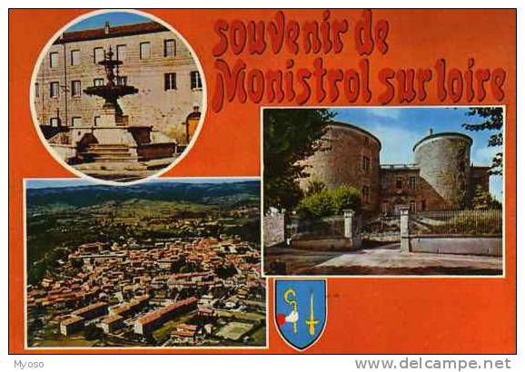 43 Souvenir De MONISTROL SUR LOIRE Place Neron Vue Generale Le Chateau - Monistrol Sur Loire