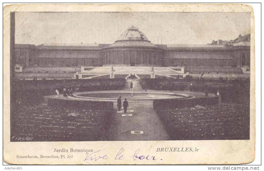 Bruxelles Jardin Botanique F. Wylands, Rosenbaum Ca 1900, "vive Le Boer" Au Front - Parks, Gärten