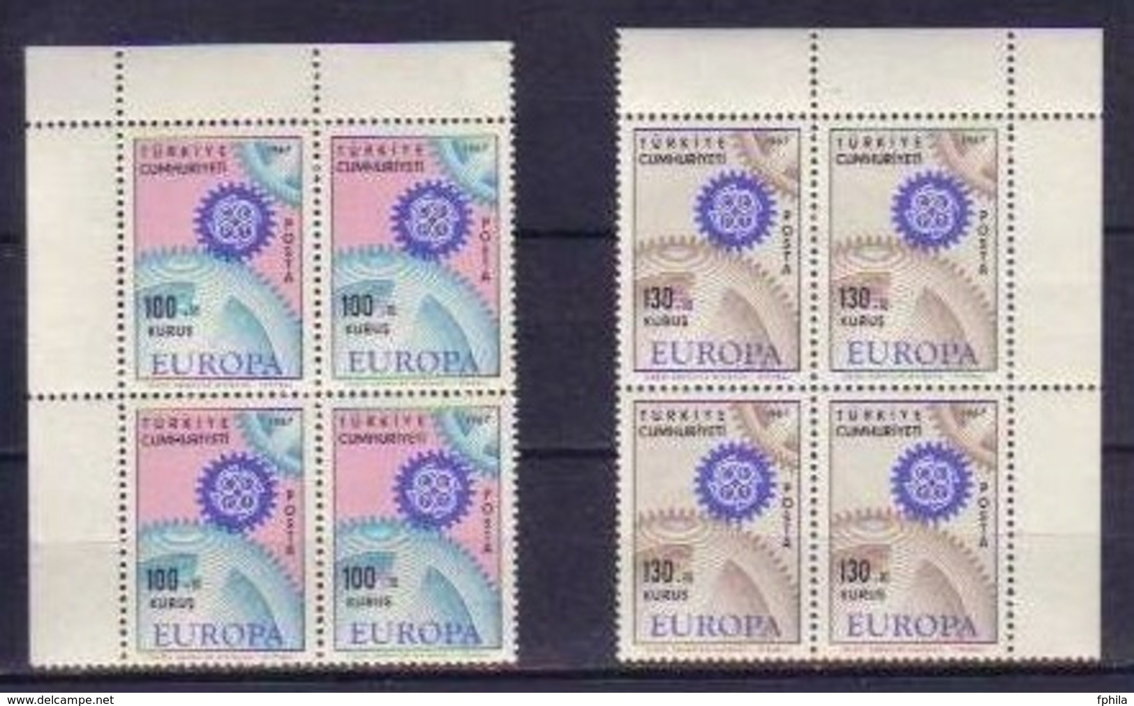 1967 TURKEY EUROPA CEPT BLOCK OF 4 MNH ** - 1967