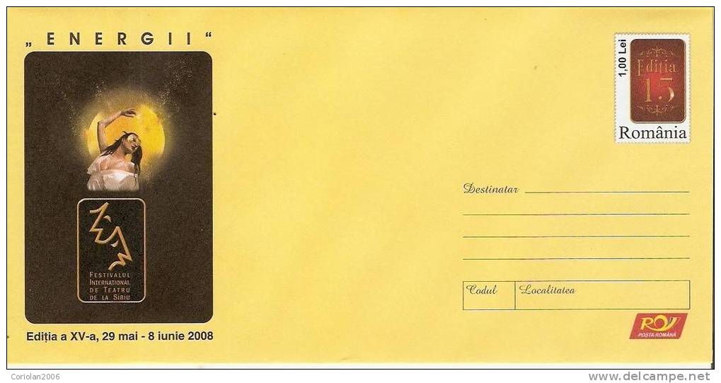 Romania / Postal Stationery / Sibiu Festival - Théâtre