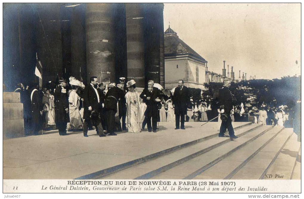 REINE MAUD Et Roi De Norvège à Paris 1907 - Noorwegen