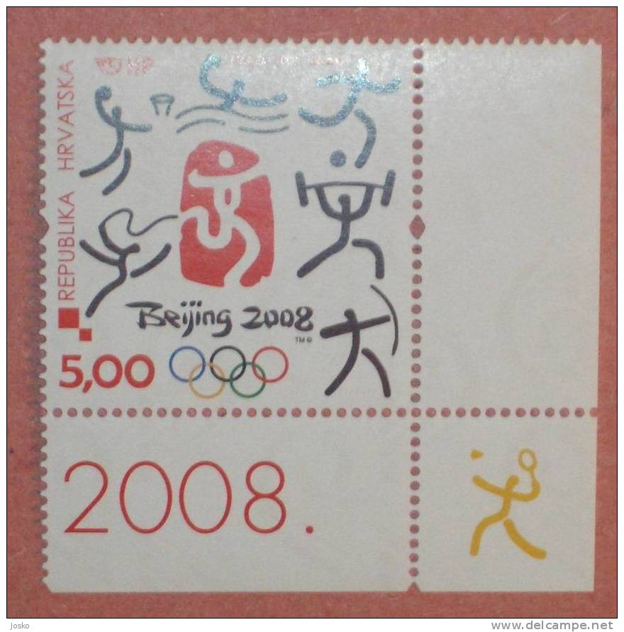 BADMINTON - Olympic Games 2008. Bejing ( Croatia MNH** ) - Badminton Topic Is Not On Stamp , See Small Picture On Corner - Badminton