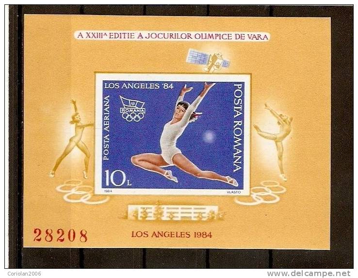 Romania 1984 MNH / Olympic Games Los Angeles / 8 Val + 2 MS Imperforated - Estate 1984: Los Angeles