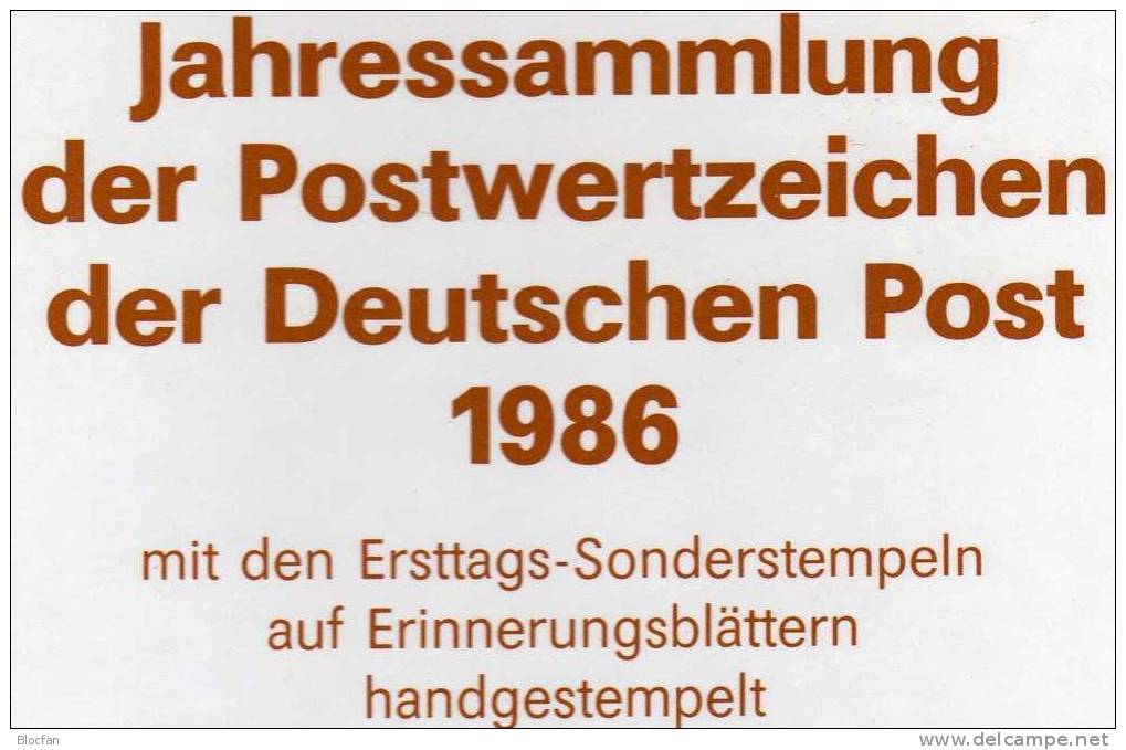2.Jahressammlung 1986 Mit 30 ETB DDR 2993-3062+6xGS SST 120€ Nummeriert Ersttags-Blatter SST Used Year Book Of Germany - 1st Day – FDC (sheets)