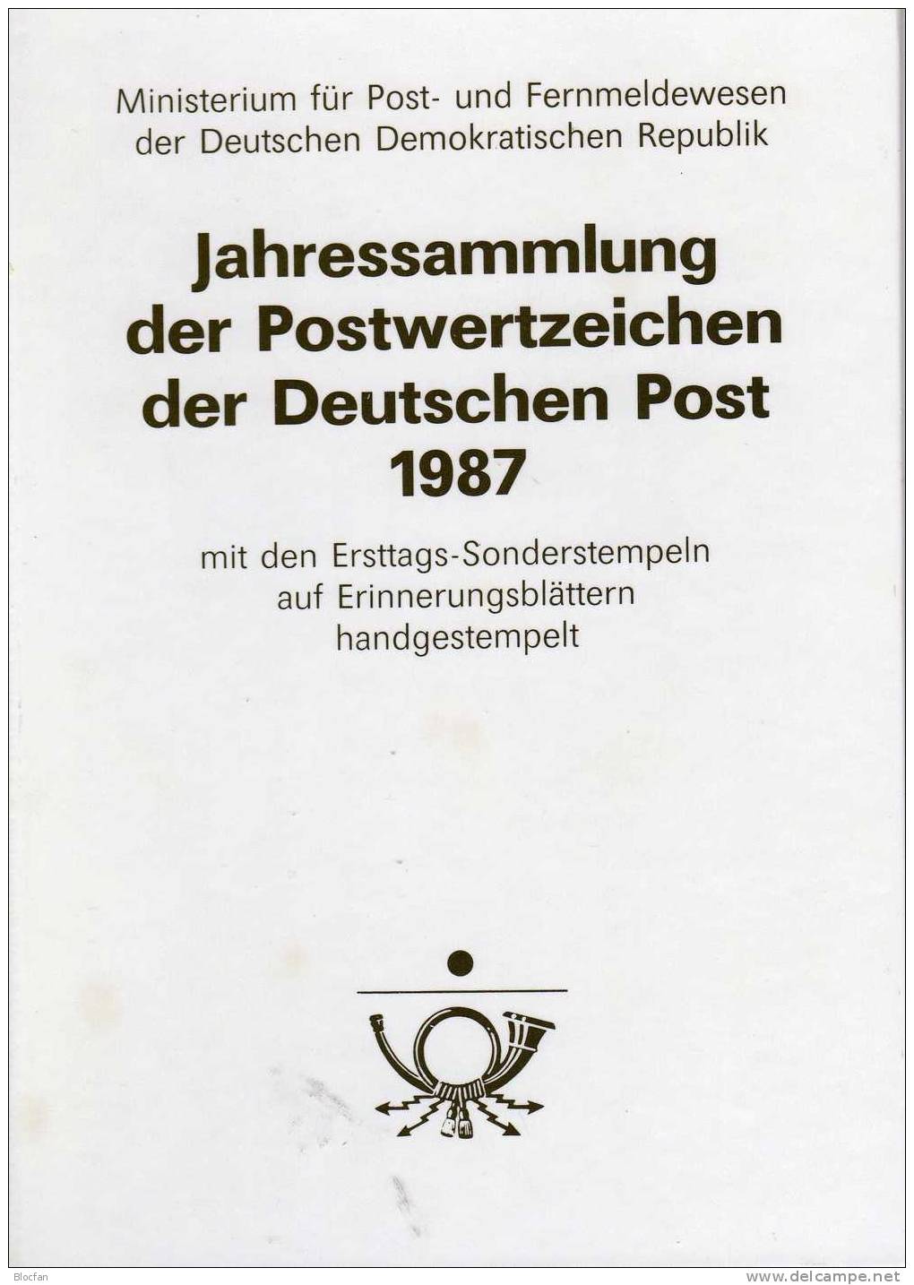 3.Jahressammlung 1987 Mit 31 ETB DDR 3063-3139 Plus 7GS SST 170€ Nummeriert Ersttags-Blätter Book In Year Set Of Germany - 1st Day – FDC (sheets)