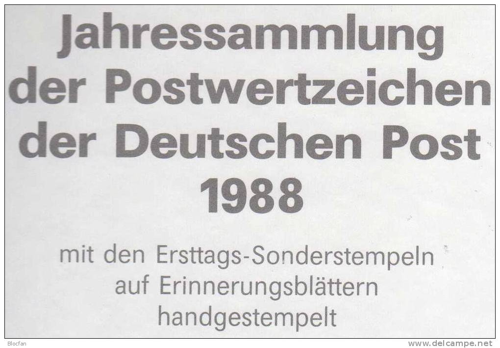 4.Jahressammlung 1988 Mit 30 ETB DDR 3140-3220,3xGS O 160€ Nummeriert Ersttagsblätter Document Year-book Used Of Germany - 1st Day – FDC (sheets)
