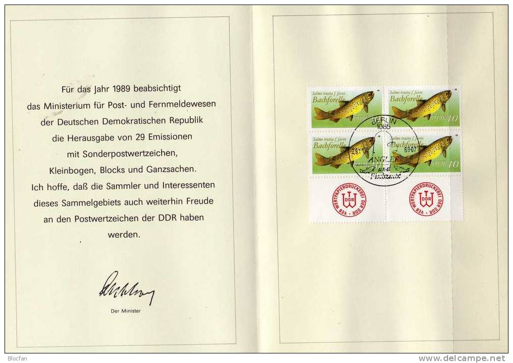 4.Jahressammlung 1988 Mit 30 ETB DDR 3140-3220,3xGS O 160€ Nummeriert Ersttagsblätter Document Year-book Used Of Germany - 1st Day – FDC (sheets)