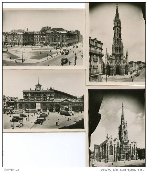 LILLE - Pochette de 20 petites photos des monuments de Lille - TBE, voir les scans et la description