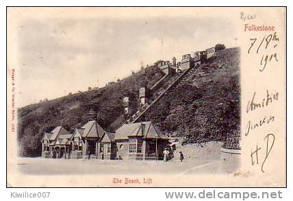 281 FOLKESTONE – THE BEACH , LIFT 1902 - Folkestone