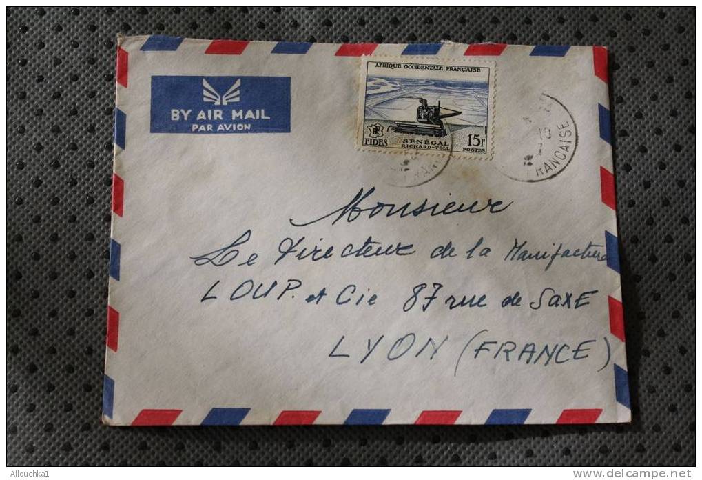 AOF  EX AFRIQUE OCCIDENTALE FRANCAISE : ENVELOPPE TIMBRE SEUL SUR LETTRE AVION - Briefe U. Dokumente