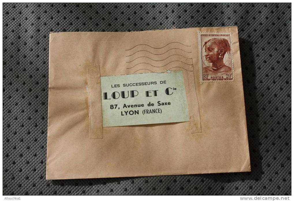 AOF  EX AFRIQUE OCCIDENTALE FRANCAISE : ENVELOPPE TIMBRE SEUL SUR LETTRE AVION - Lettres & Documents