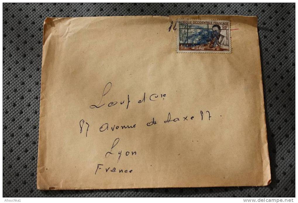 AOF  EX AFRIQUE OCCIDENTALE FRANCAISE : ENVELOPPE TIMBRE SEUL SUR LETTRE AVION - Lettres & Documents