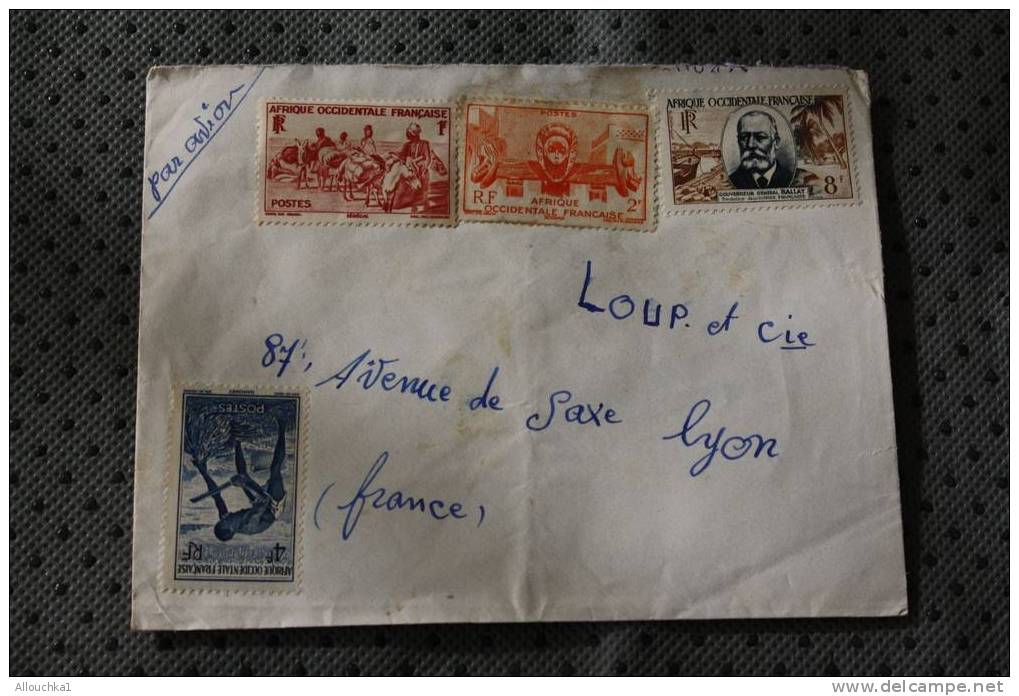 BOUKE   AOF  EX AFRIQUE OCCIDENTALE FRANCAISE : ENVELOPPE AFF 4 TIMBRES SUR LETTRE AVION - Briefe U. Dokumente