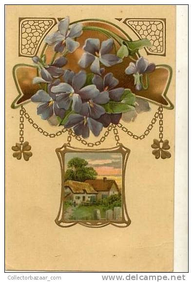 URUGUAY Art Nouveau POSTCARD Flower House Painting - Otros & Sin Clasificación