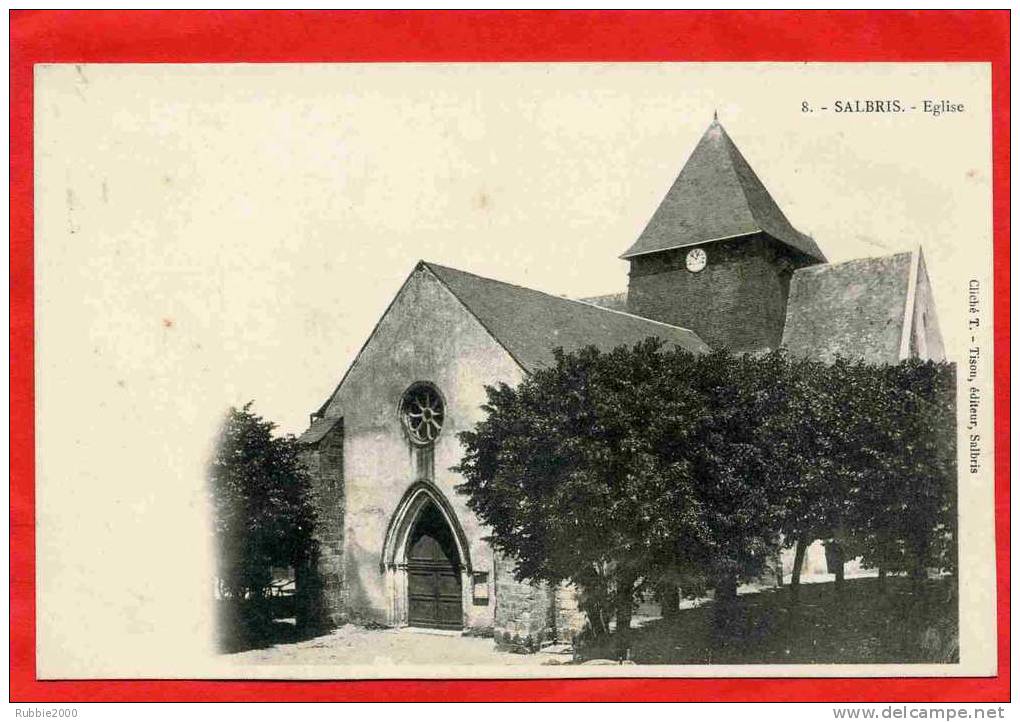 SALBRIS 1900 EGLISE CARTE PRECURSEUR EN TRES BON ETAT - Salbris