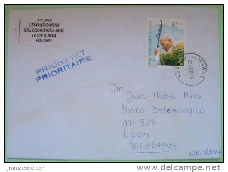 Poland 2005 Cover To Nicaragua - Pope John Paul II - Stamp Ex S.s. - Briefe U. Dokumente