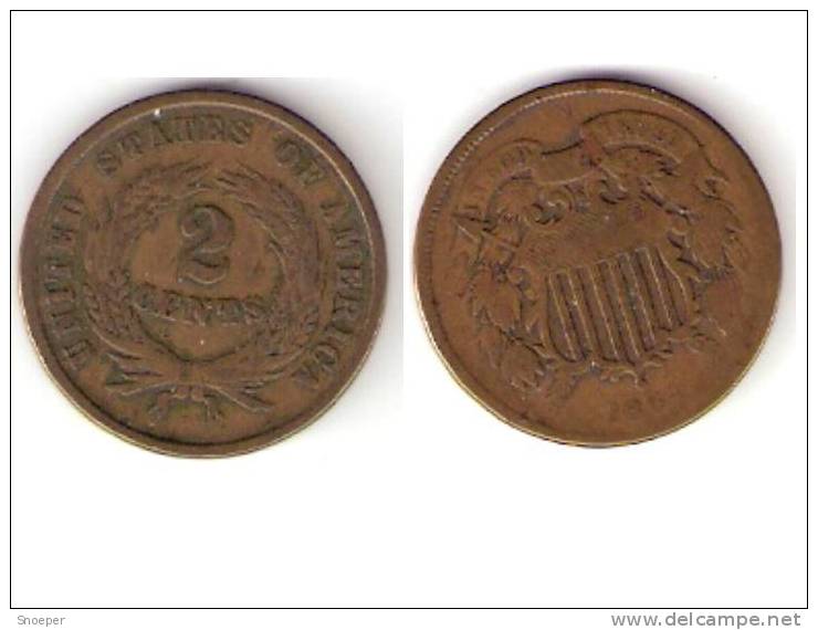 Usa 2 Cents 1864  Vf - 2, 3 & 20 Cents