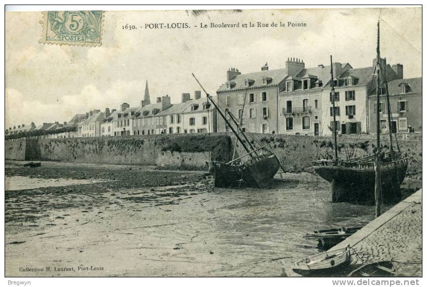 56 - CPA Port-Louis - Le Boulevard Et La Rue De La Pointe - Port Louis