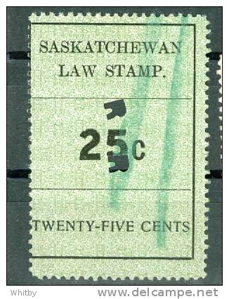 1907 25 Cent Saskatchewan Law Stamp #SL24 - Steuermarken