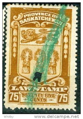 1908 75 Cent Saskatchewan Law Stamp #SL38 - Steuermarken