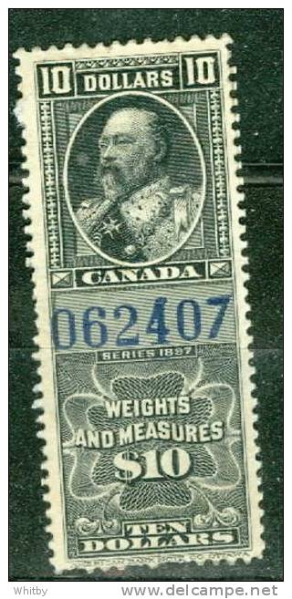 1897 $10 Weights And Measures Stamp #FWM56 - Fiscale Zegels