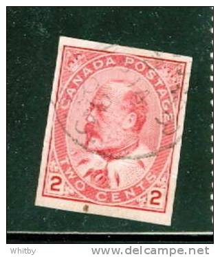 1903 2 Cent King Edward VII, Imperf Single  #90a - Gebraucht