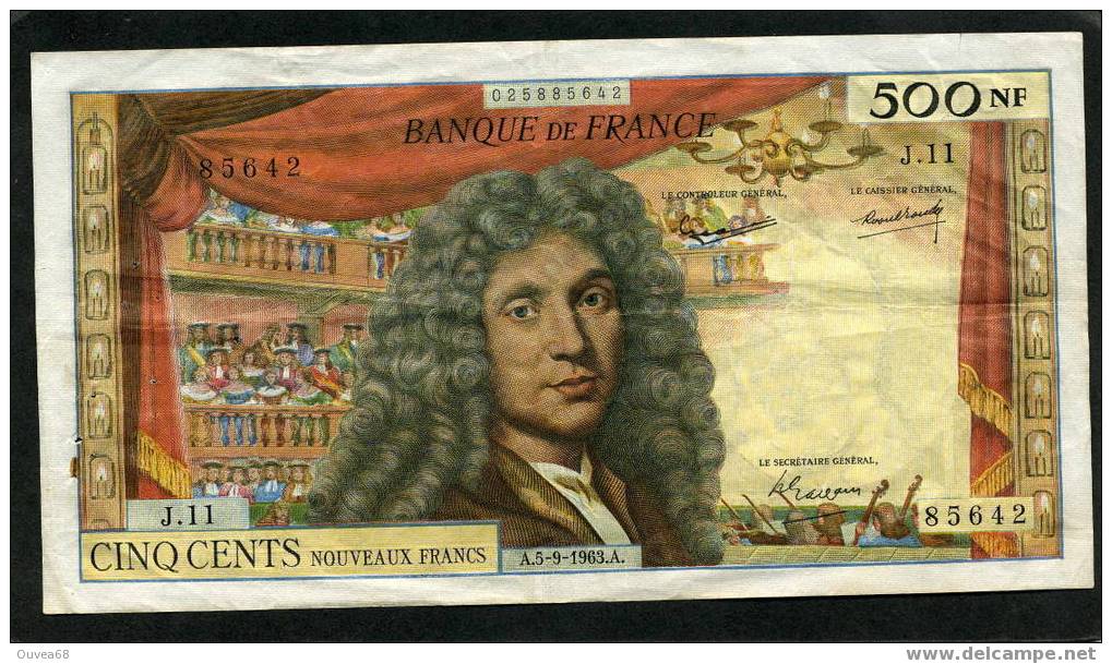 Billet De 500 NFrancs Molière Type 1959 Du 05/09/1963 Pr-SUP - 500 NF 1959-1966 ''Molière''