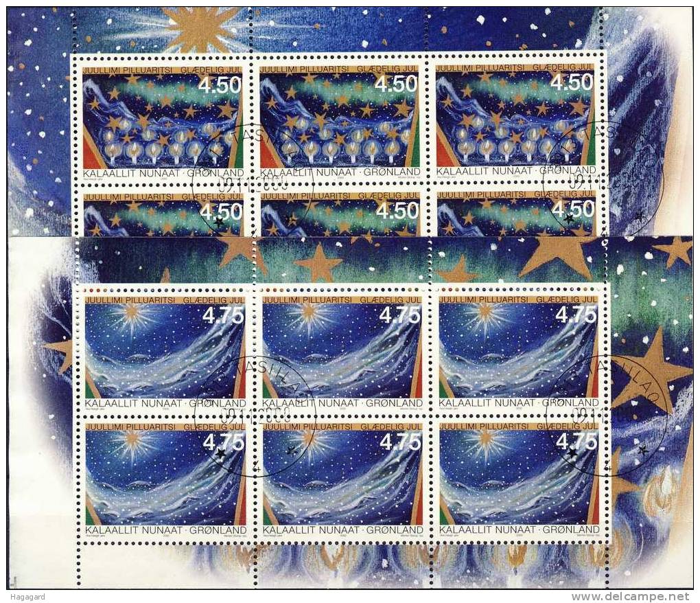 #Greenland 2000. Christmas. Sheetlets From Booklet . Michel 359-60. Cancelled(o) - Blocks & Kleinbögen