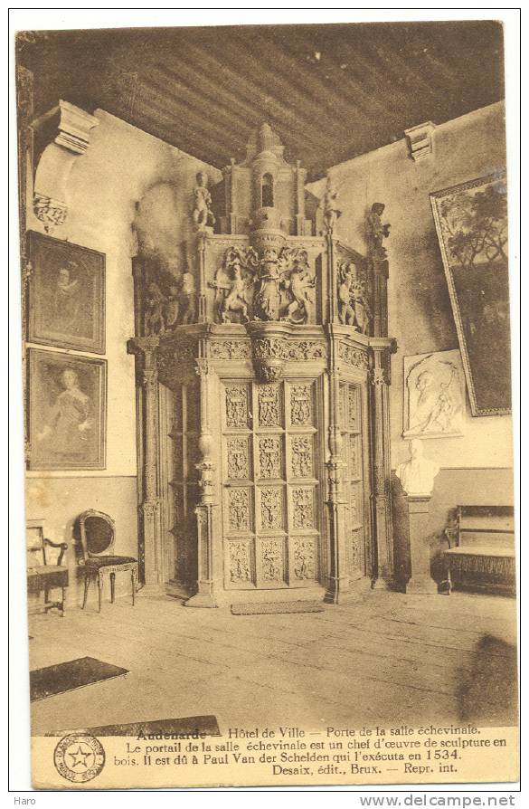 OUDENAARDE - AUDENARDE - Hôtel De Ville - Particularité, Dos Entièrement Vierge  (Y71) - Oudenaarde