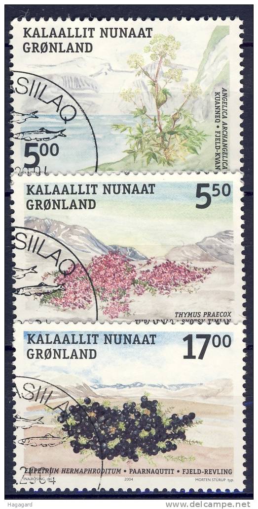#Greenland 2004. Eatable Plants. Michel 418-20. Cancelled(o) - Used Stamps