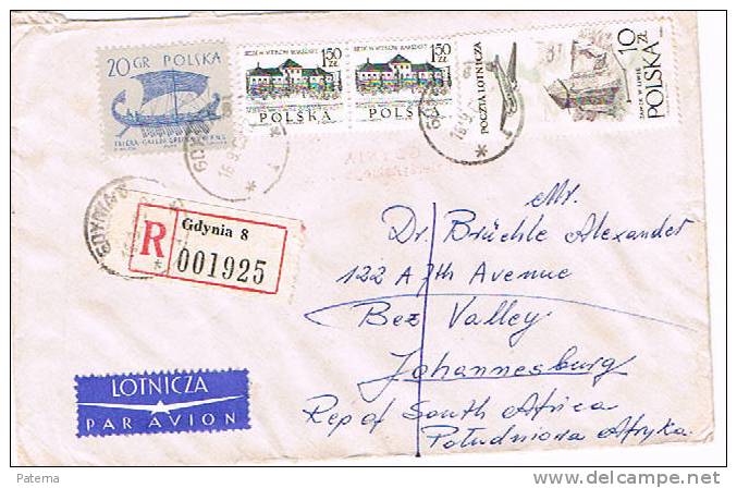 Carta, Aerea, Certificada, GDYNIA 1965,  ( Polonia), Cover, Lettre - Briefe U. Dokumente