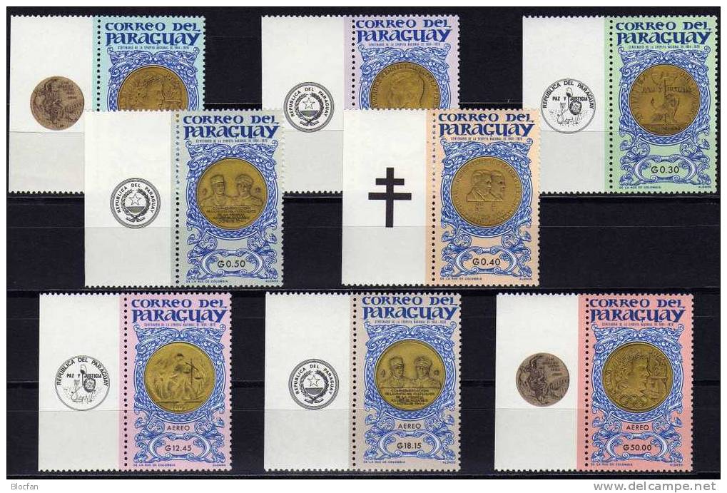 Gewinner Olympiade Tokio 1965 Paraguay 1408/15 ** 22€ Medaillen/Münzen Kennedy Fackel Ringe Olympic Set Of South-America - Paraguay