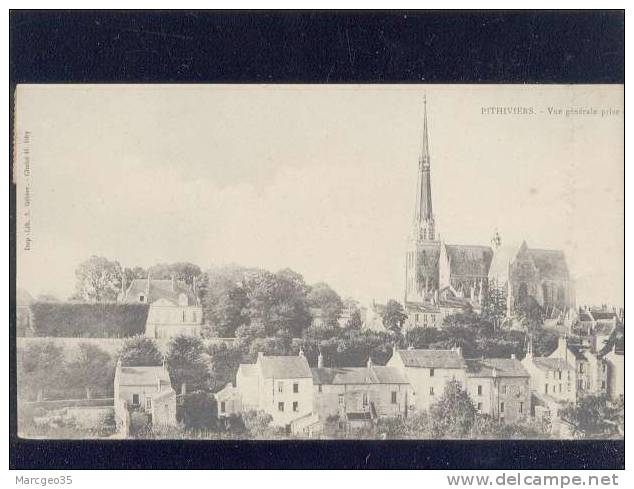 Pithiviers Vue Générale Prise De La Route De Puiseaux édit.gibier Carte Double Panoramique - Pithiviers