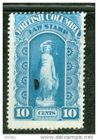 1879 10 Cent B.C. Law Stamp  #BCL1 - Fiscale Zegels