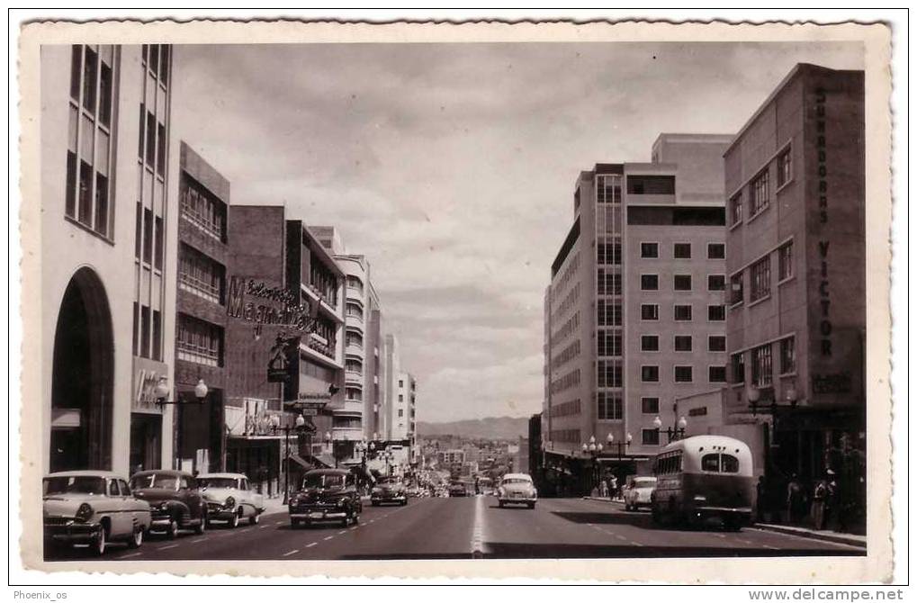 VENEZUELA - CARACAS, Avenue Urdaneta, Bus, Oldtimers, Air Mail, 1956. - Venezuela