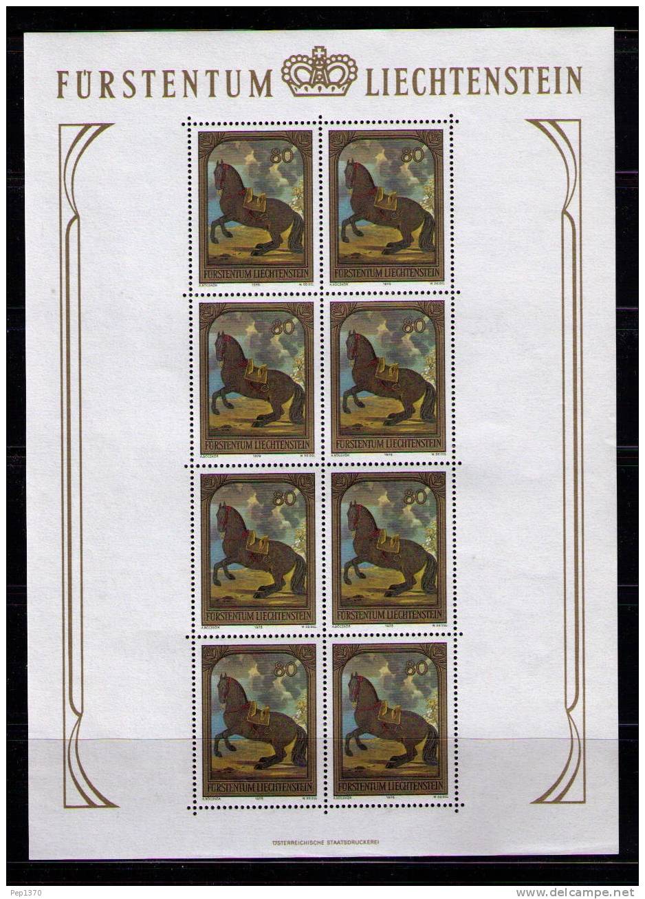 LIECHTENSTEIN 1978 - JUEGO DE 3 MINI HOJAS DE CARROZAS Y CABALLOS - YVERT 658-660 - Blocks & Sheetlets & Panes