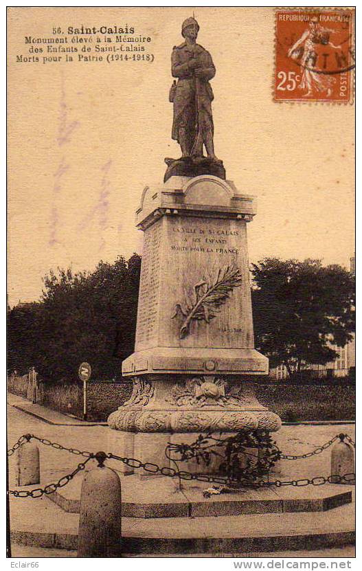 72 Saint-Calais   -   Monument Aux Morts   EDIT  Aribison Cpa Année  1928 - Saint Calais