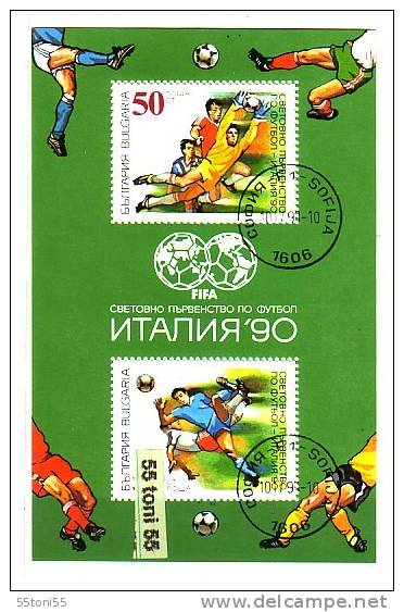 BULGARIA  / Bulgarie  1990  WF- Italia (Football )   S/S Perforate – Used - Gebraucht