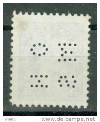 1937 5 Cent  Mufti Issue  #0235 4 Hole Perf Moncton Cancel - Perforés