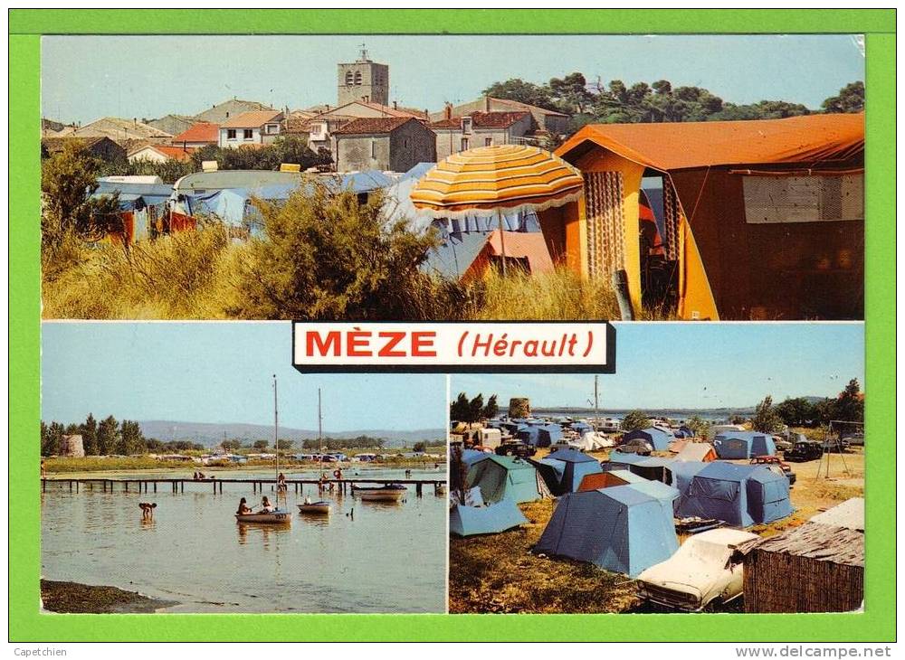 MÈZE - LE CAMPING ET LA PLAGE  - Carte Vierge - Mèze