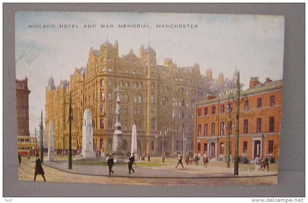 Midland Hotel And War Memorial, MANCHESTER - Valentines "Valesque" Series - Manchester