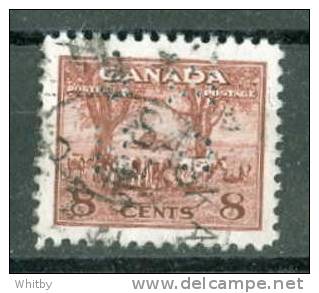 1942 8 Cent  War, Farm Scene Issue  #0256 4 Hole Perf - Perfins