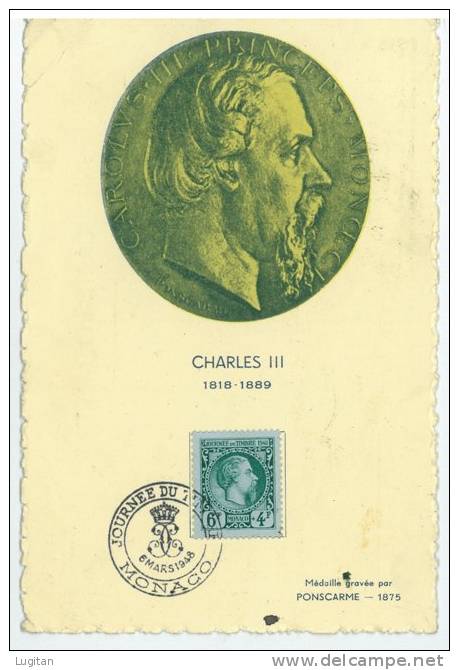 Cartolina Analogica - Charles III - CARLO III° - 1818 - 1889 - Annullata Il 6/3/1948 - Maximum - Case Reali