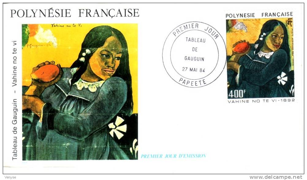 FDC POLYNESIENNE  PAUL GAUGUIN : "Vahine No Te Vi" La Vahiné à La Mangue - Impressionisme