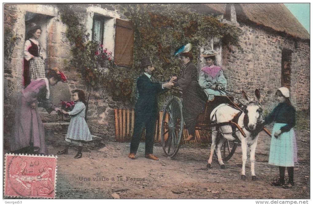 CPA Une Visite à La Ferme                   1907 - Fermes