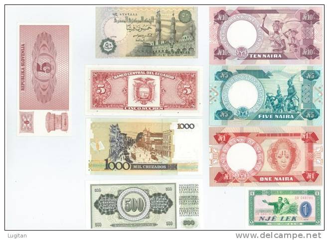 CARTAMONETA - Una Selezione Di Cartamoneta Mondiale. 20 Esemplari Fior Di Stampa - Kiloware - Banknoten