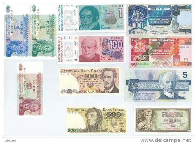 CARTAMONETA - Una Selezione Di Cartamoneta Mondiale. 20 Esemplari Fior Di Stampa - Kiloware - Banknoten