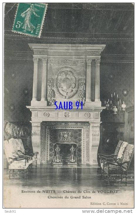 Environs De Nuits-Saint-Georges-Le Château Du Clos De Vougeot--Cheminée Du Grand Salon-C.Coron-Circulé En 1912--Réf:3344 - Nuits Saint Georges