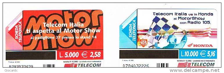 TELECOM ITALIA  - CAT. C.& C  F3392.3393  - MOTORSHOW: BOLOGNA 2000  -   USATA - Pubbliche Speciali O Commemorative