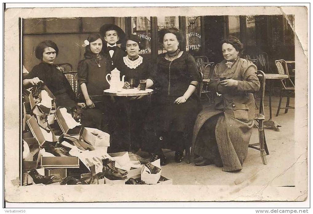 MAGASIN DE CHAUSSURES..PAUSE CAFE THE....POSTEE DE PARIS ORLEANS REPUBLIQUE..UN PLI...1912 - Winkels